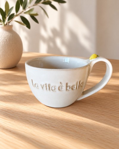 Filiżanka 300 ml biała la vita e bella.jpg