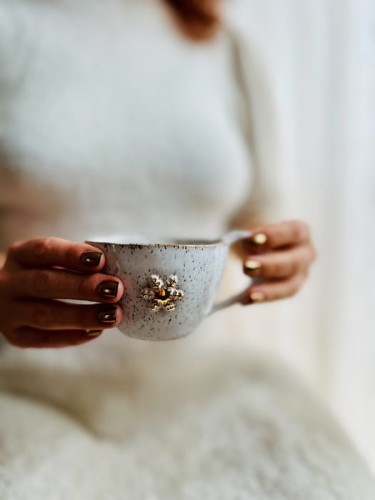 filiżanka świąteczna biała, 200 ml ze śnieżynką.JPG