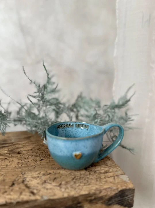 Filiżanka ceramiczna 300 ml turkusowa – ręcznie robiona ceramika