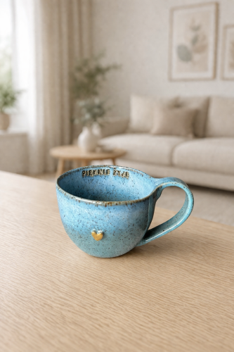 Kubek ceramiczny turkusowy