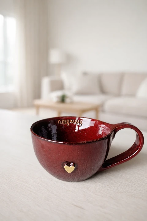 kubek z napisem dziękuję